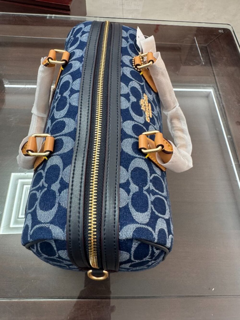 Coach Rowan Satchel Bag In Signature Denim Canvas NWT CY699 - Picture 3 of 6